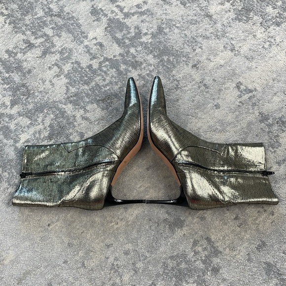 IRO Metallic Davy Ankle Boots Stiletto Heel Silver Sz 41 - Picture 9 of 15